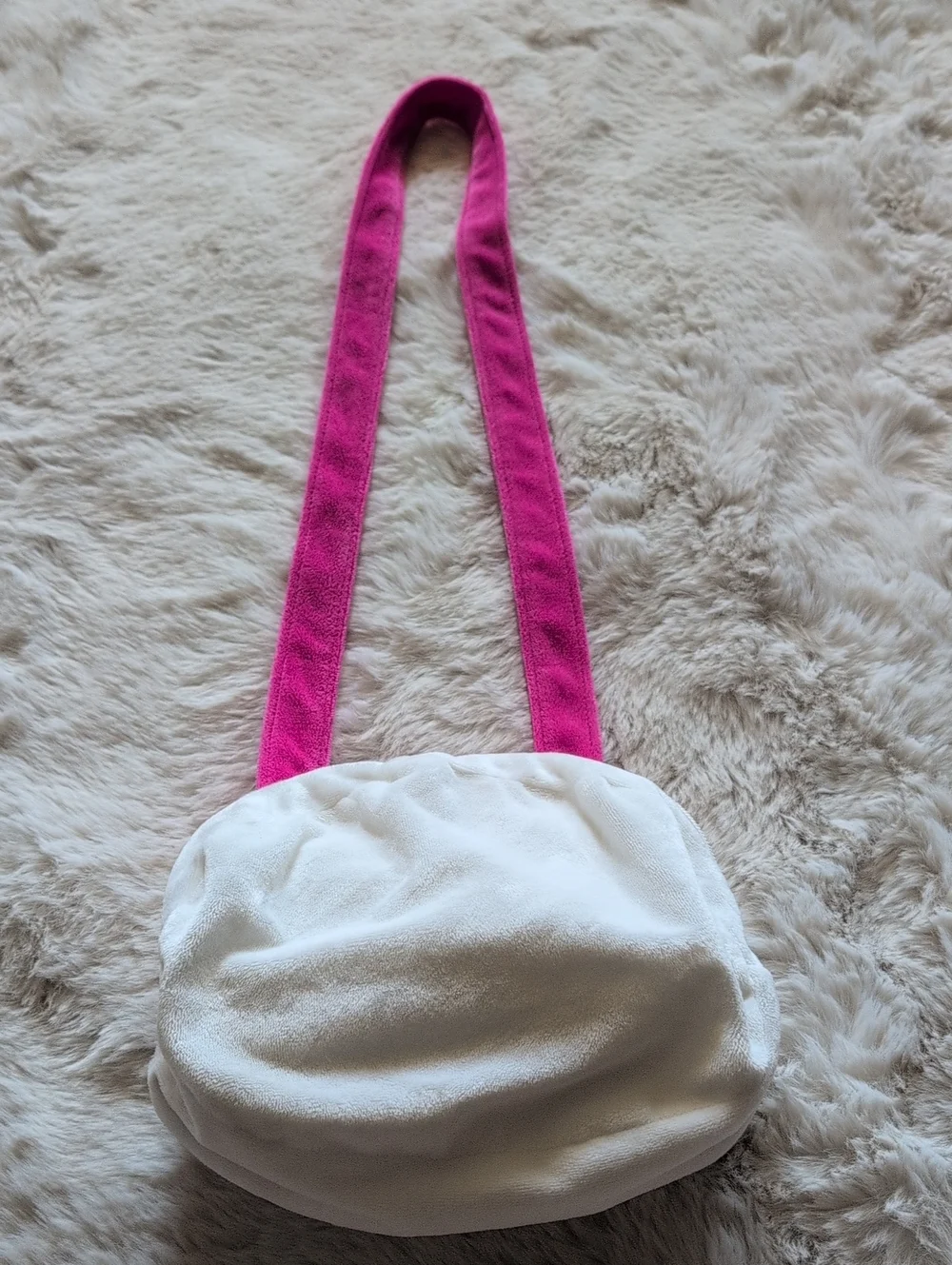 Hello Kitty By Sanrio  Plush Shoulder Bag in White and Bright Pink